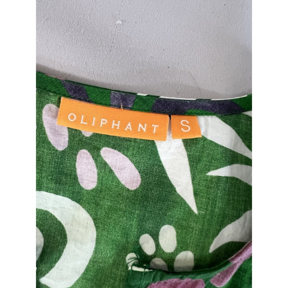 Oliphant Women's Puff Sleeve Maxi V-Neck, Grenadine Green Sz Small - Picture 6 of 11